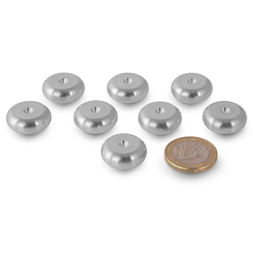 PrecisionGeek® Aluminium Speaker Spike Pads 20mm Round – Set of 8